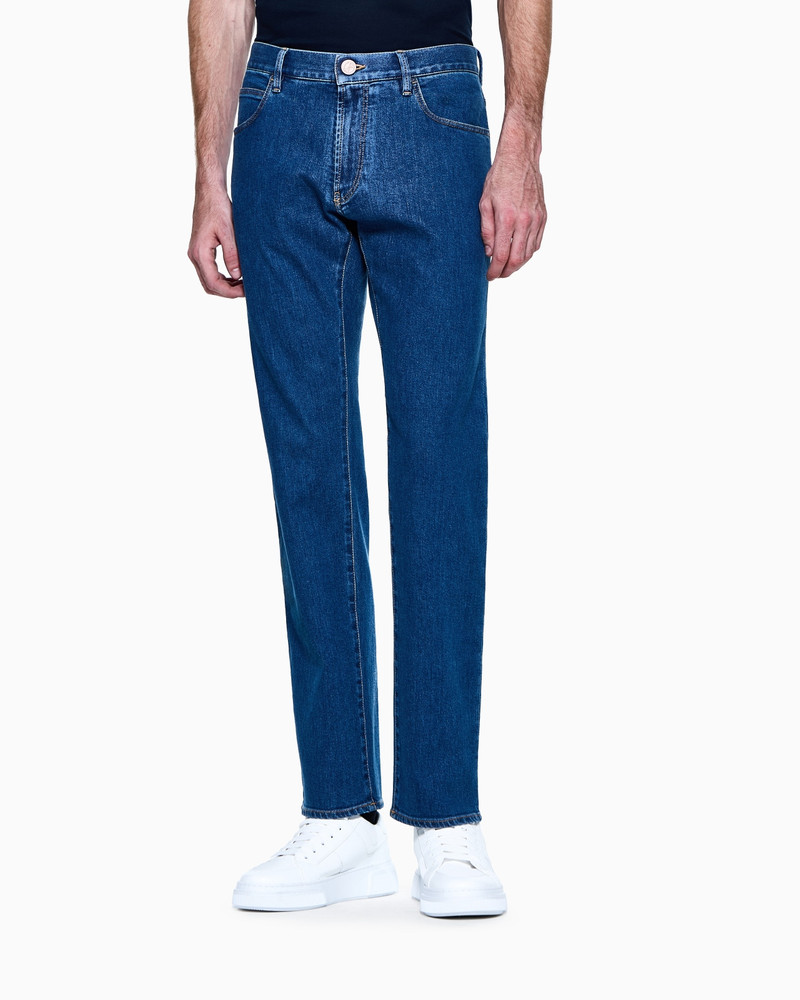 GIORGIO ARMANI Five-pocket, regular-fit, stretch-cotton denim trousers outlook