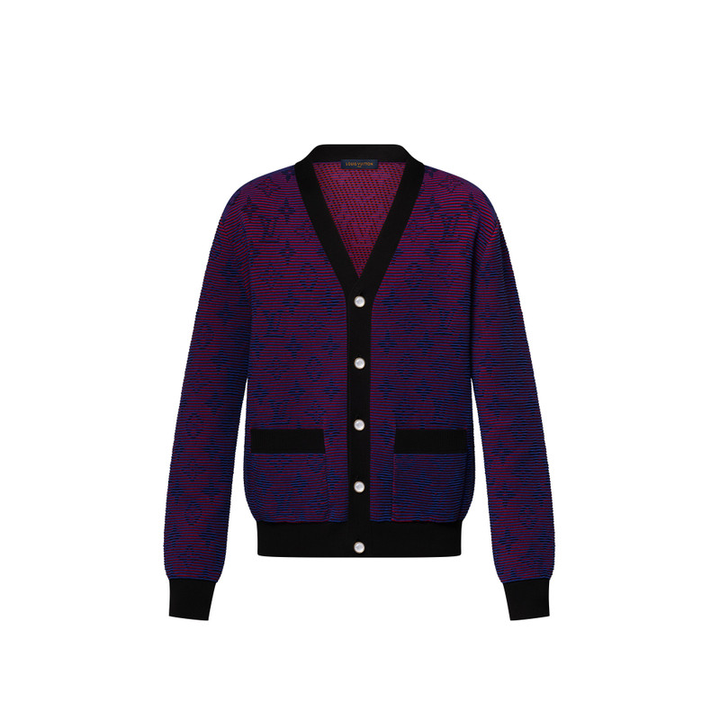 Optical Monogram Jacquard Cardigan - 1