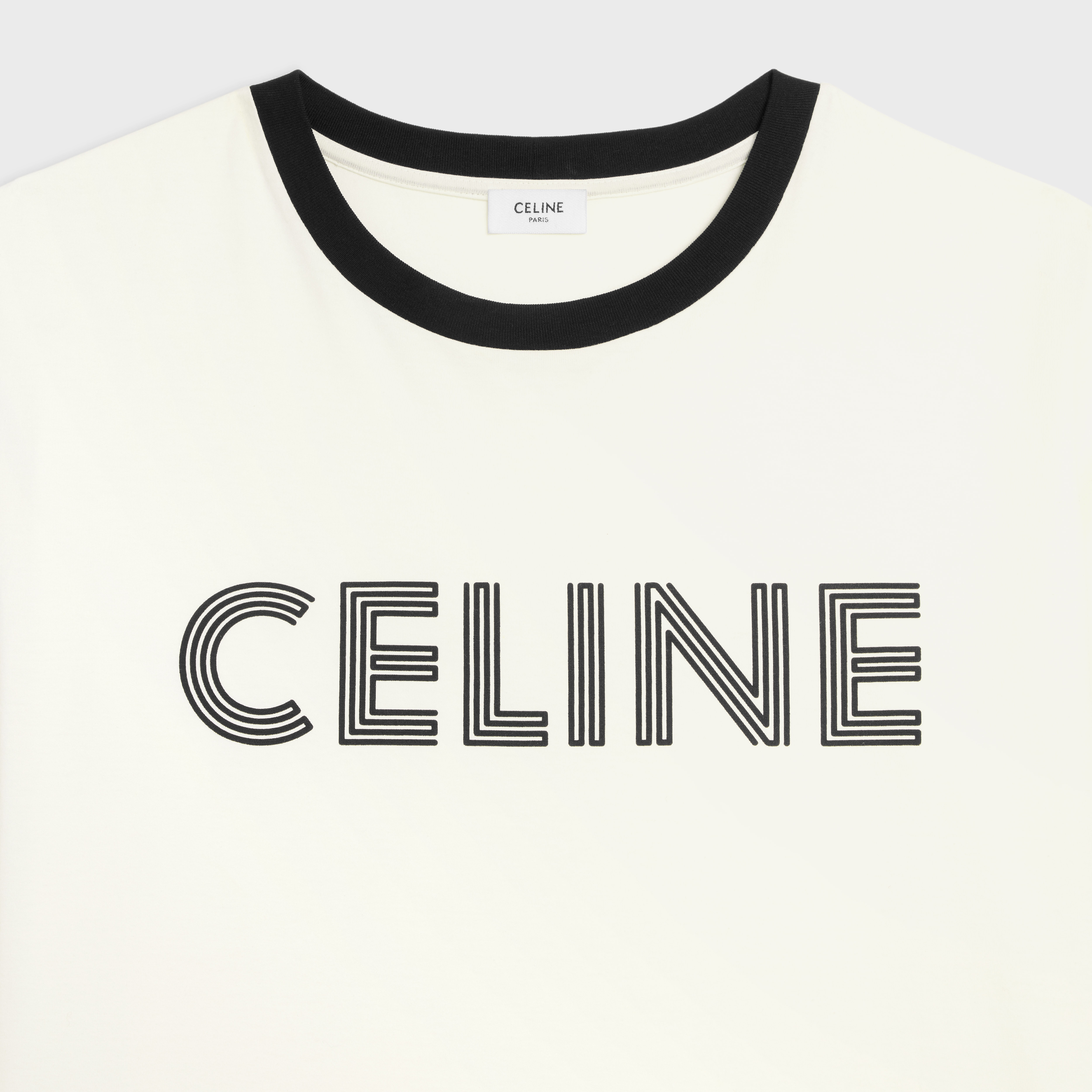 CELINE LOOSE T-SHIRT IN COTTON JERSEY - BLACK / WHITE