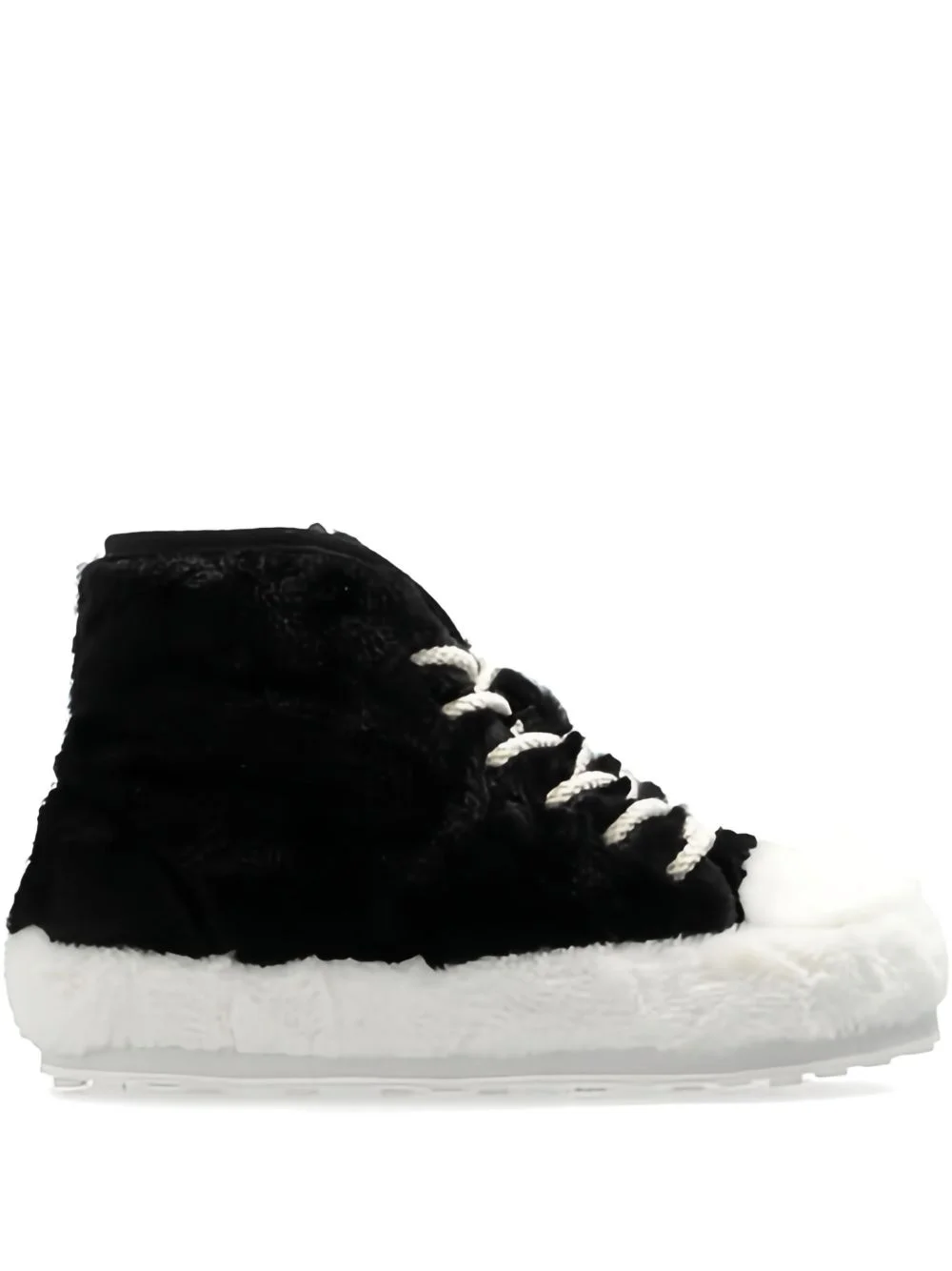 faux-fur high-top sneakers - 1