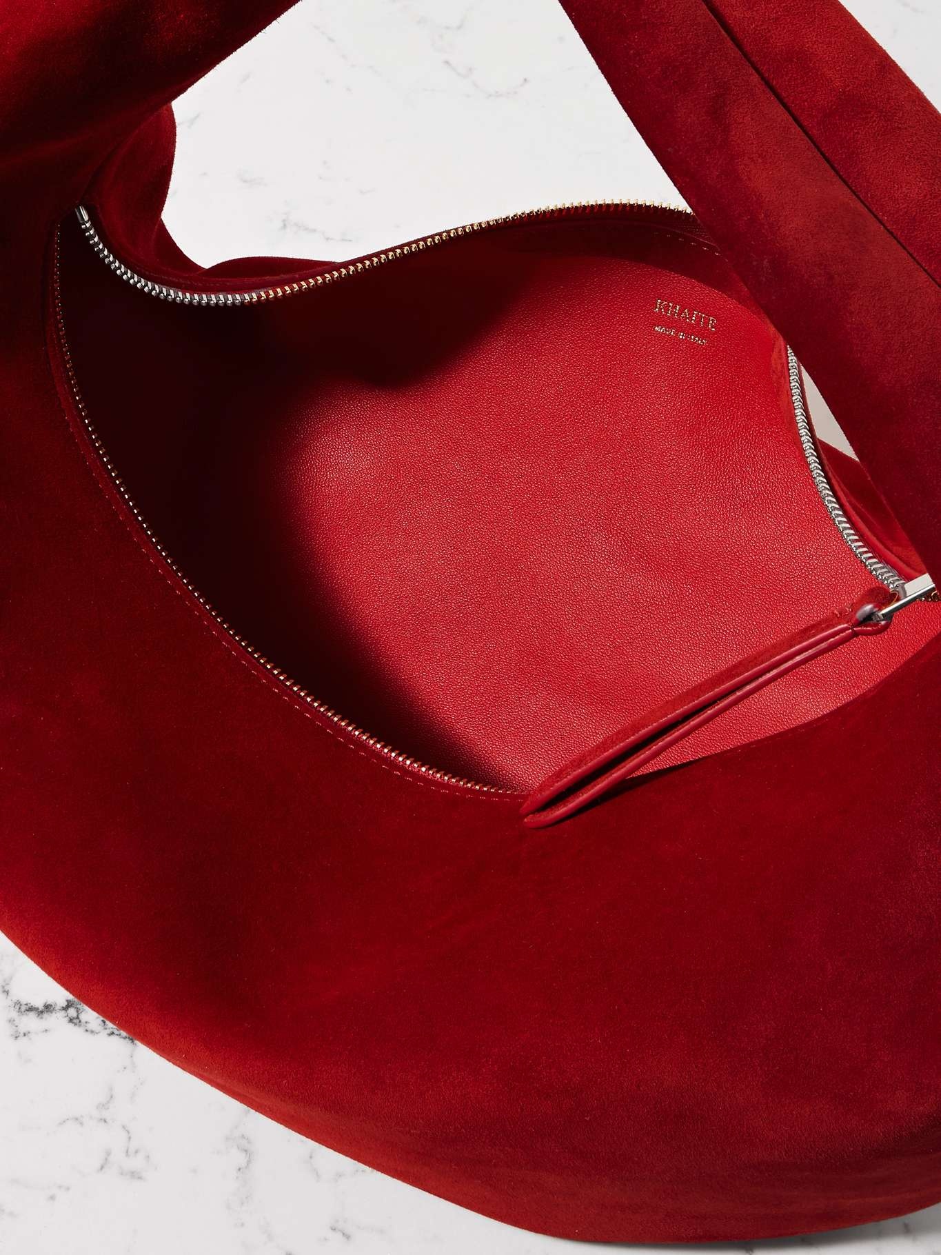 Olivia medium suede tote Red - 5