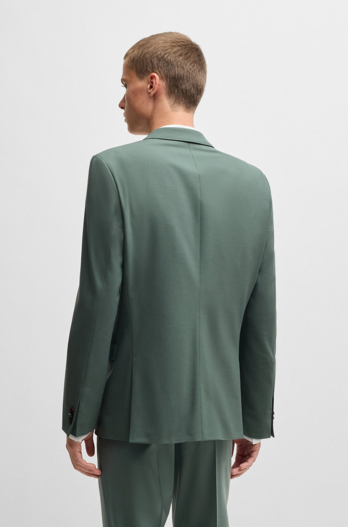 EXTRA-SLIM-FIT SUIT JACKET IN WOOL-BLEND POPLIN - 4
