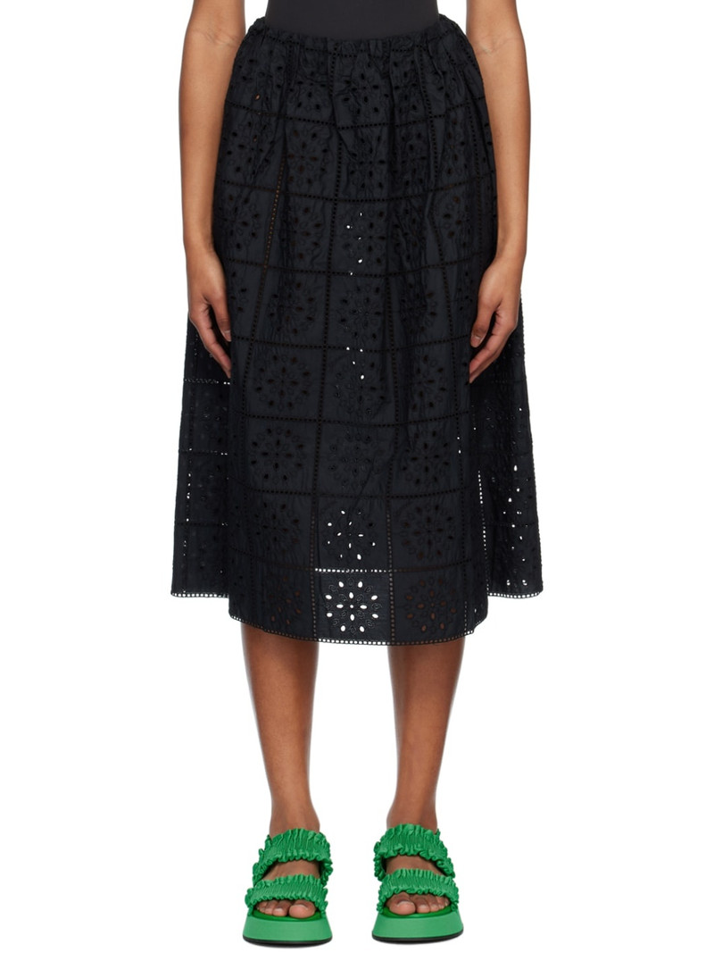Black Slip-On Midi Skirt 1