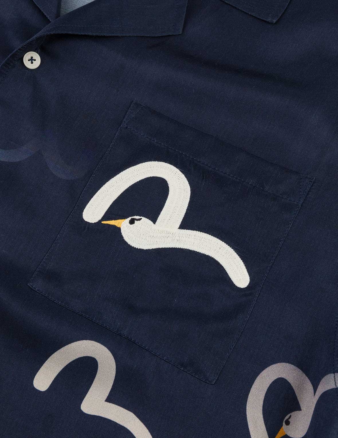 Allover Seagull Print Boxy Short-Sleeve Shirt - 5