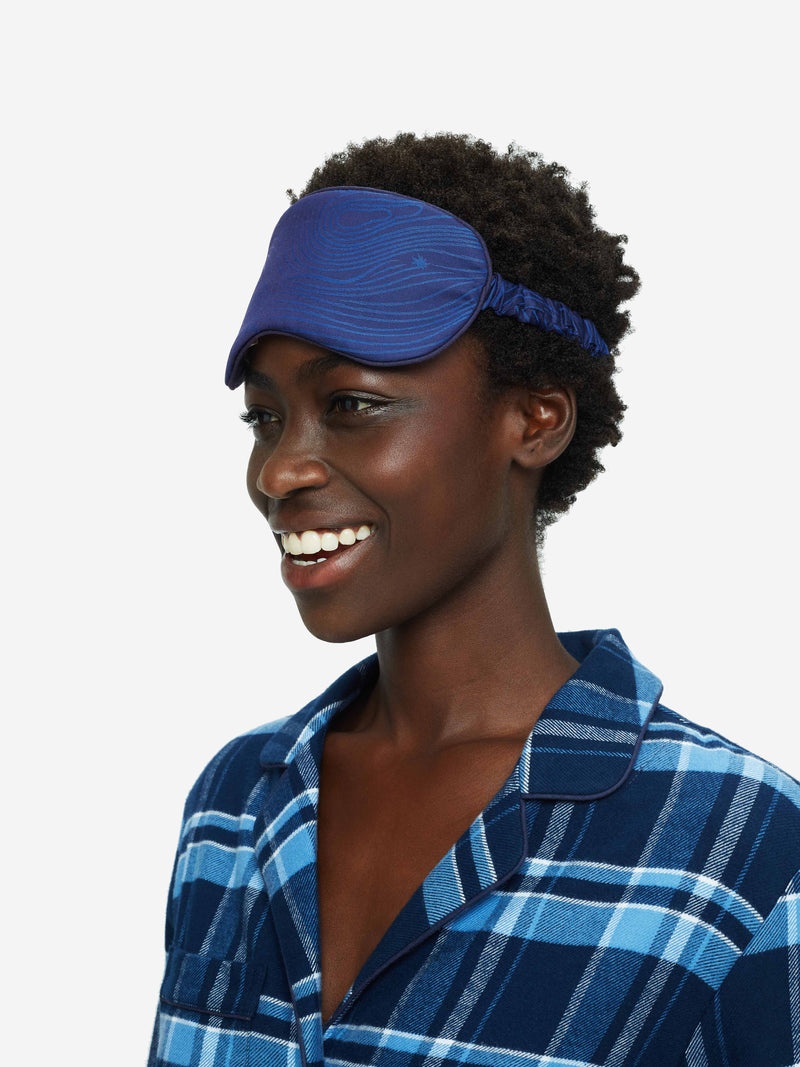 Eye Mask Paris 22 Cotton Jacquard Navy - 4