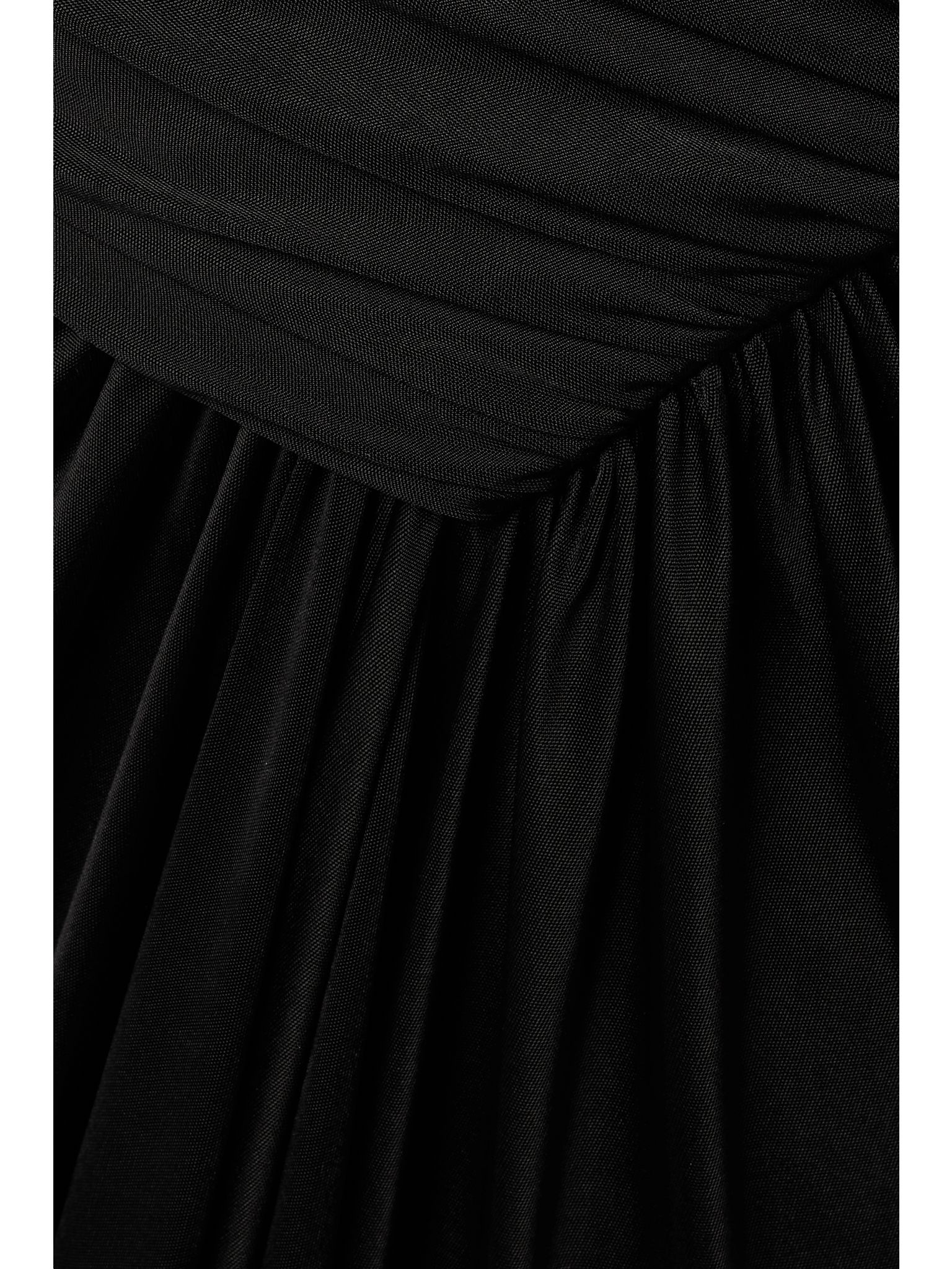 Asymmetric draped jersey midi skirt Black - 4