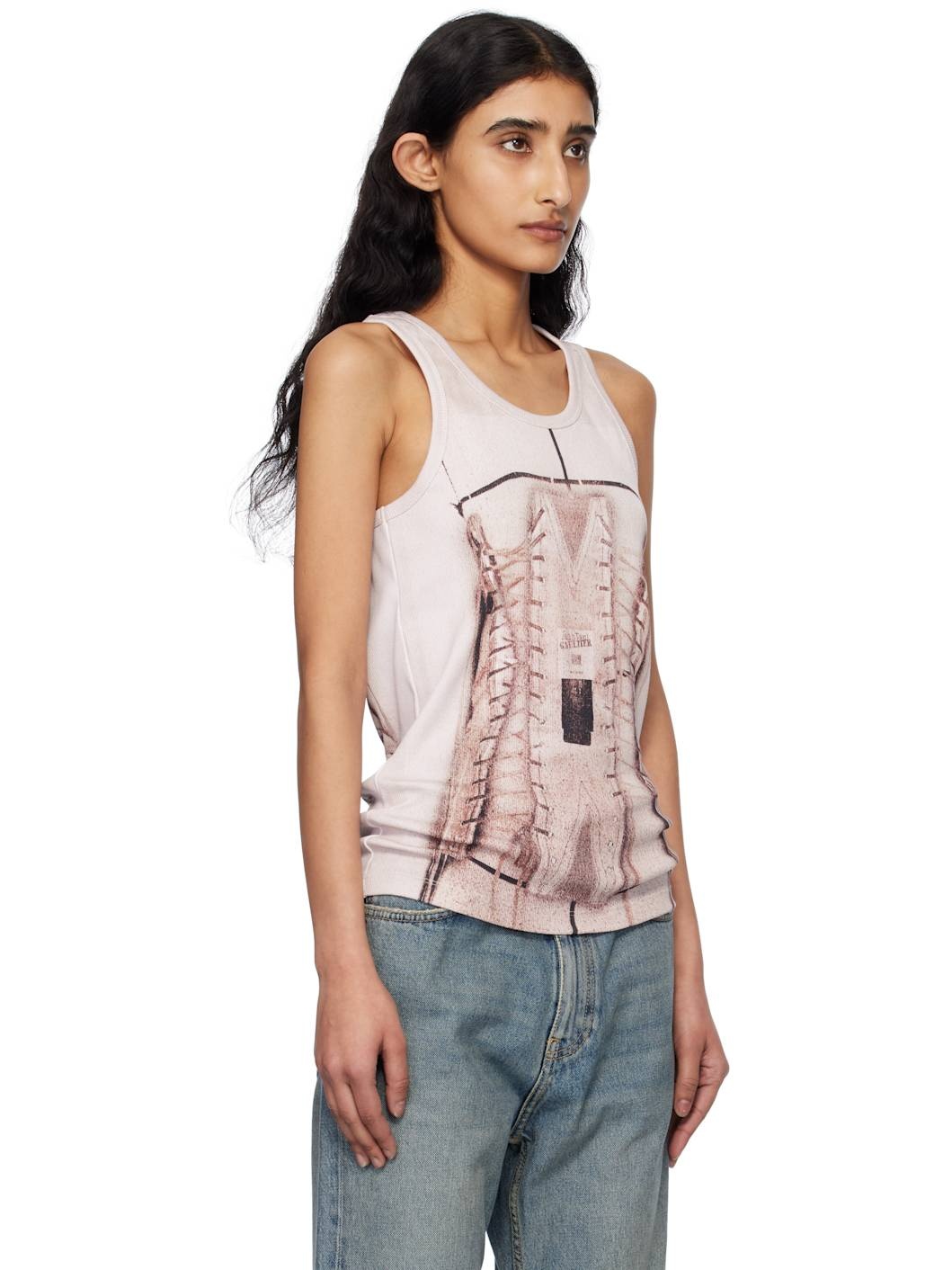 Pink 'The Corset Trompe-L'oeil' Tank Top - 2