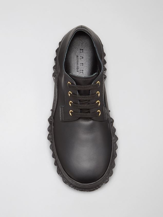 LACE-UP IN SMOOTH CALFSKIN WITH CORRUGATED RUBBER SOLE - 4