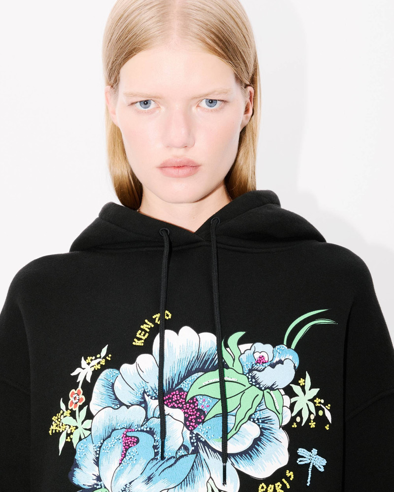 'KENZO Peonies' embroidered oversized hoodie in cotton 6