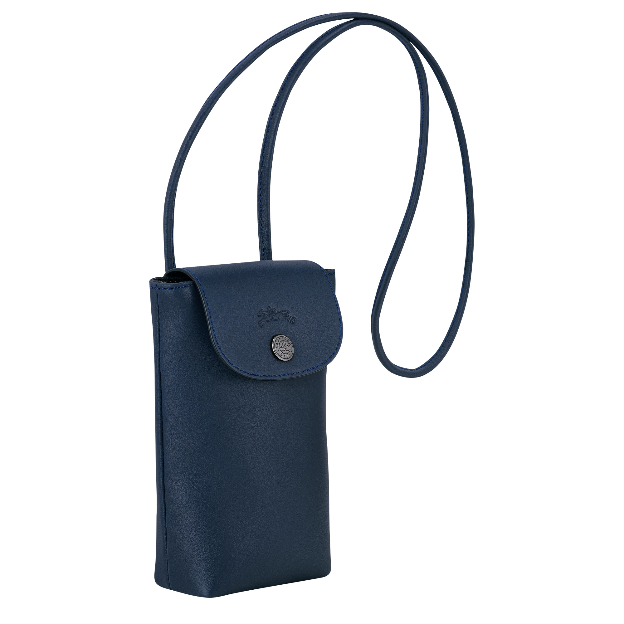 Longchamp Le Pliage Xtra Phone case with leather lace Navy