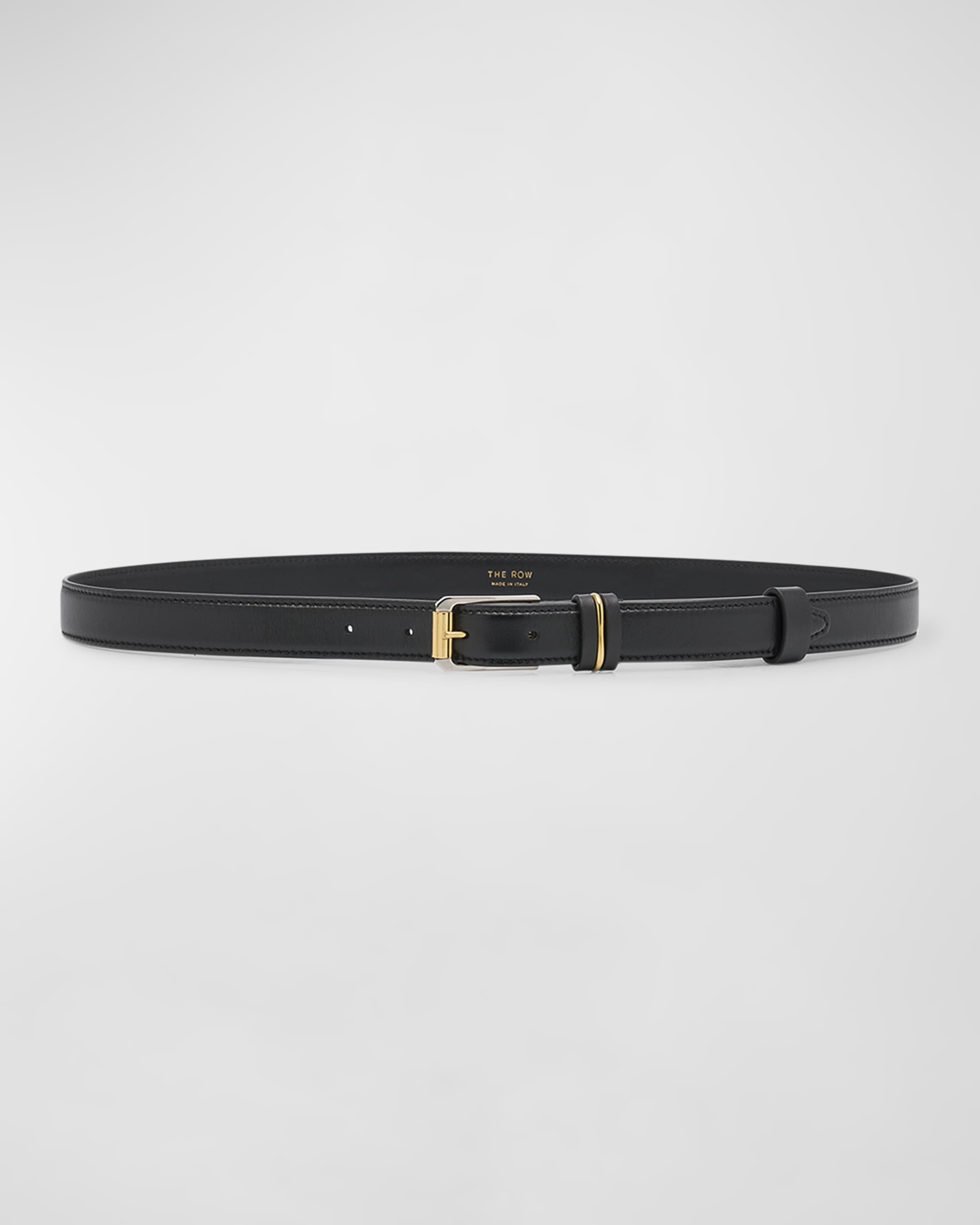 Metallic Loop Small Leather Belt - 1