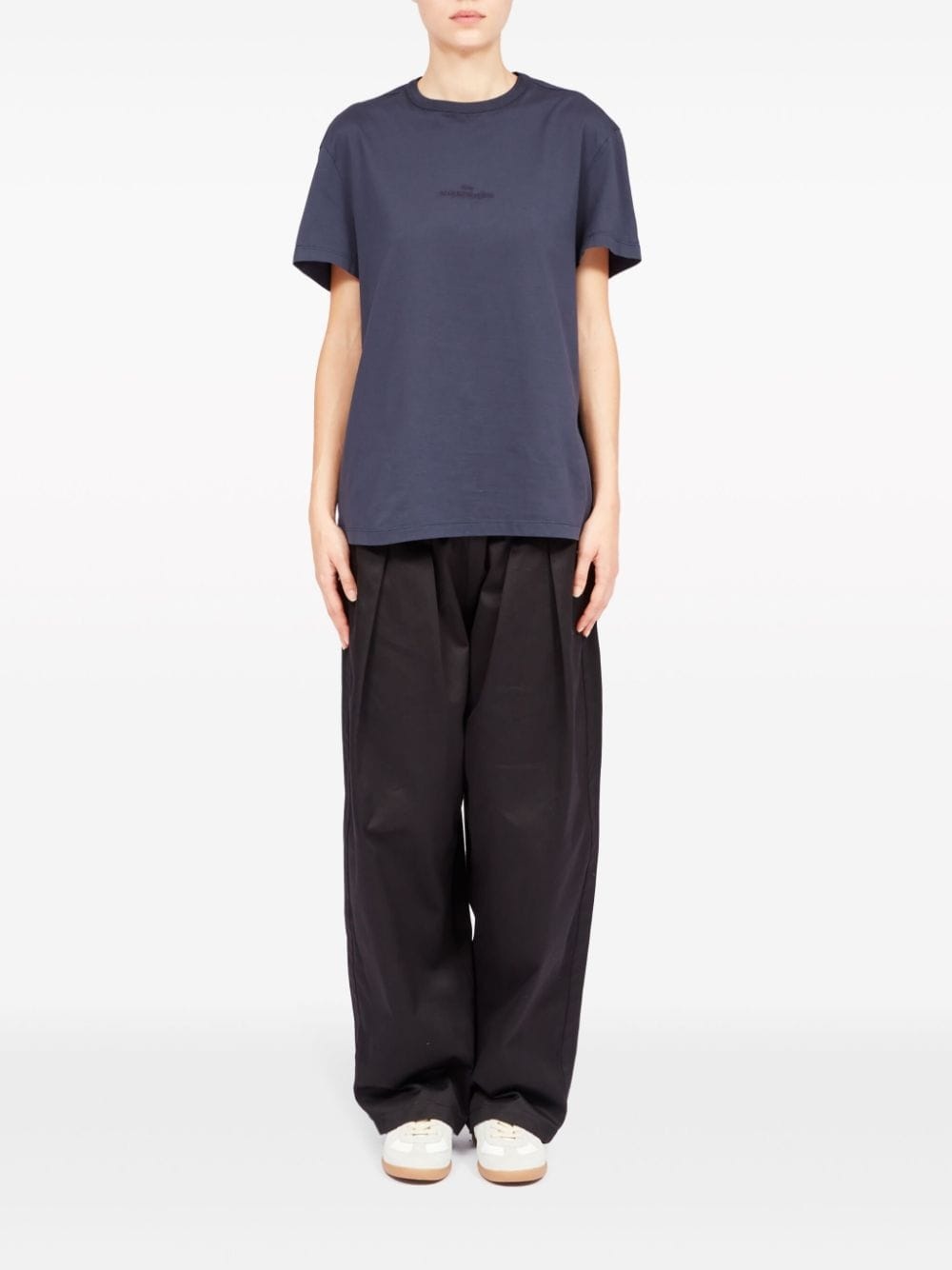 logo-embroidered cotton T-shirt - 2