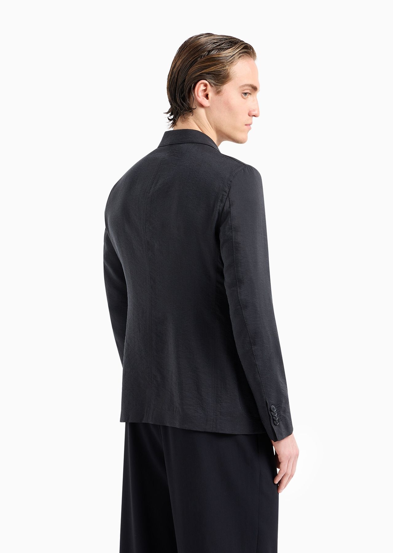 Upton Line single-breasted jacket in a silk-blend twill - 3