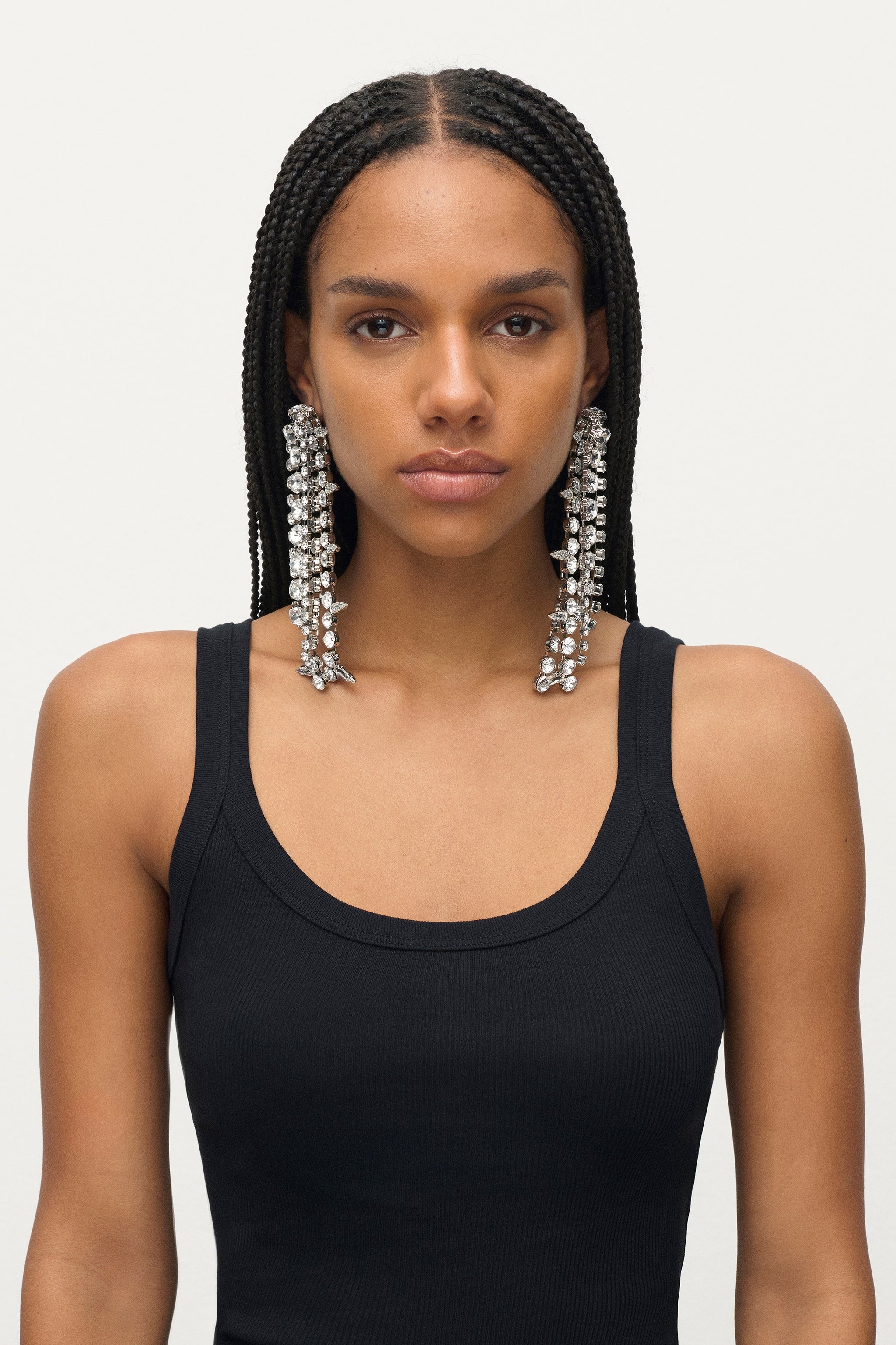 CRYSTAL FRINGE DROP EARRINGS - 2