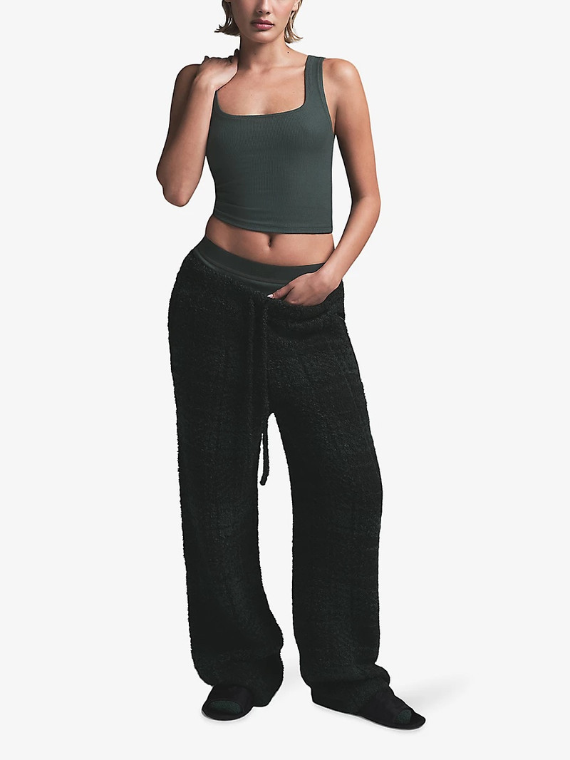 SKIMS Check-print fluffy-knit jogging bottoms outlook