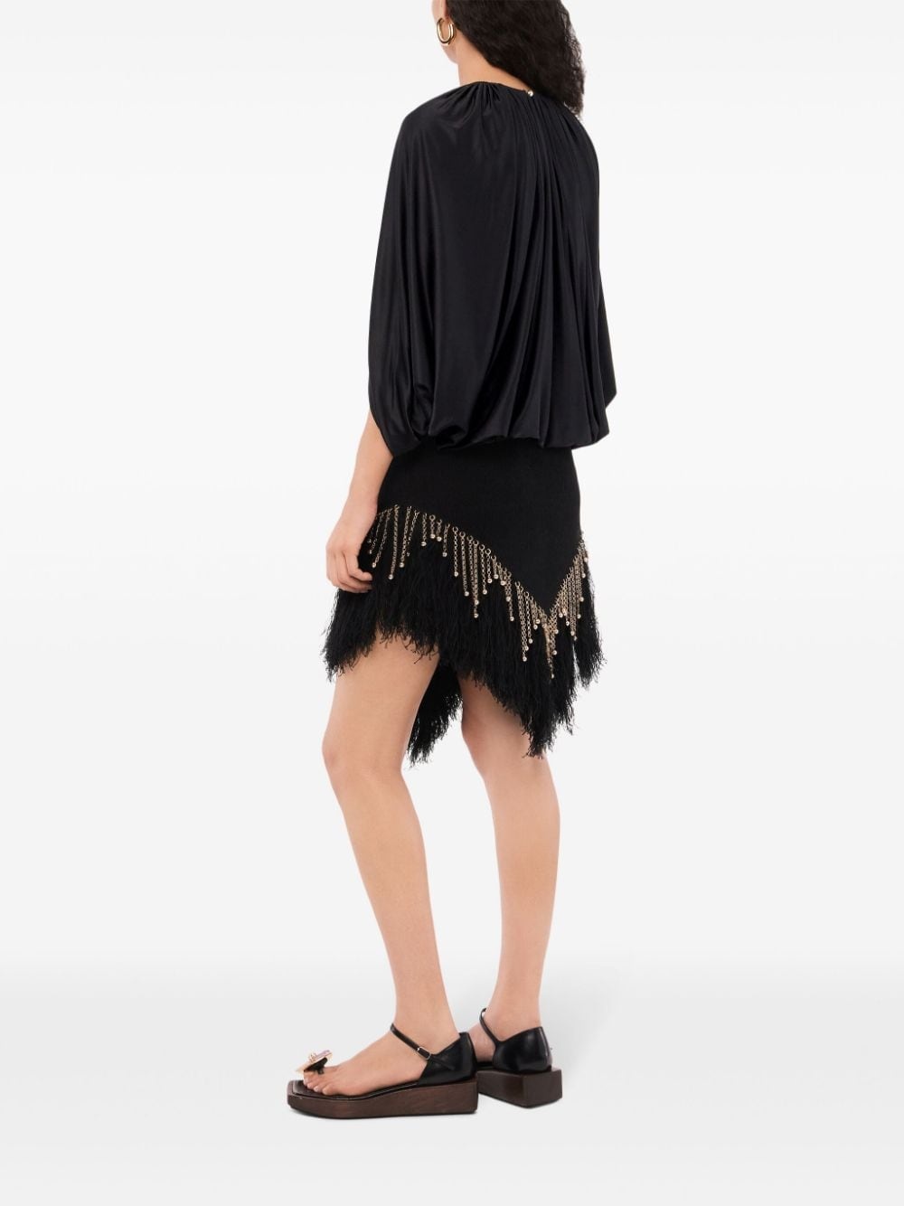 round-neck draped blouse - 4