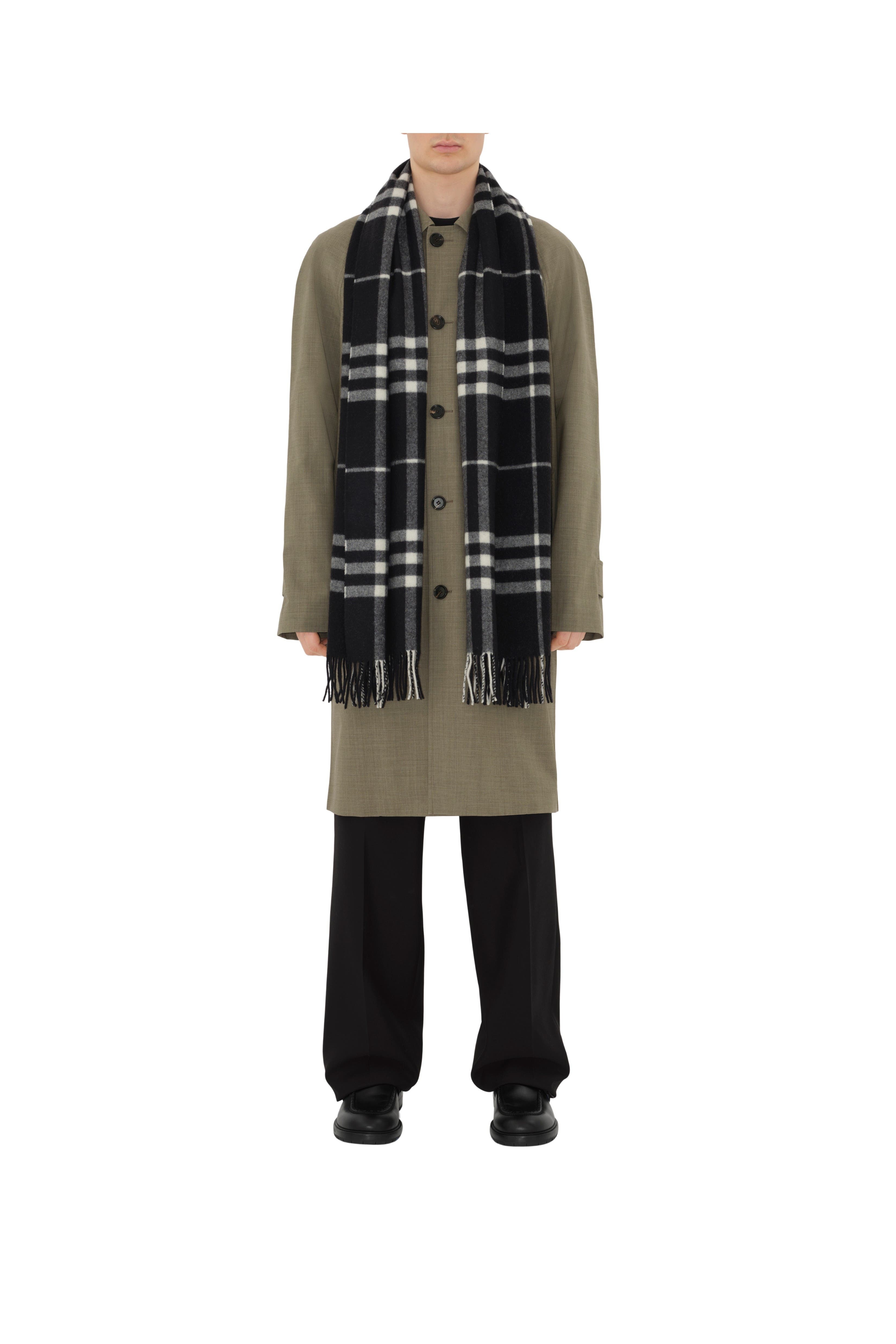 burberry Wide Check Cashmere Scarf in Black/calico at Nordstrom - 3
