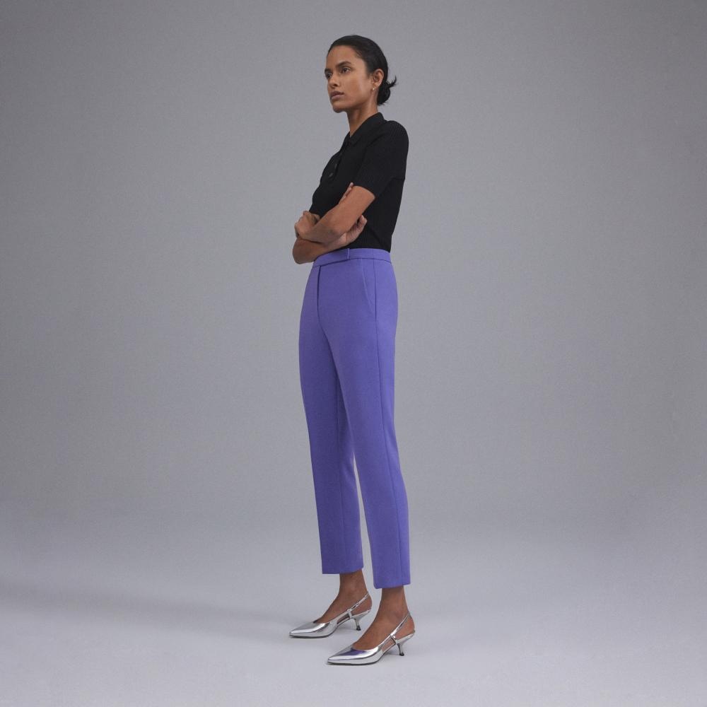 High-Waist Slim Crop Pant in Admiral Crepe - 6