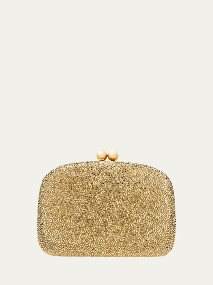 Vega Rhinestone Suede Clutch Bag - 1