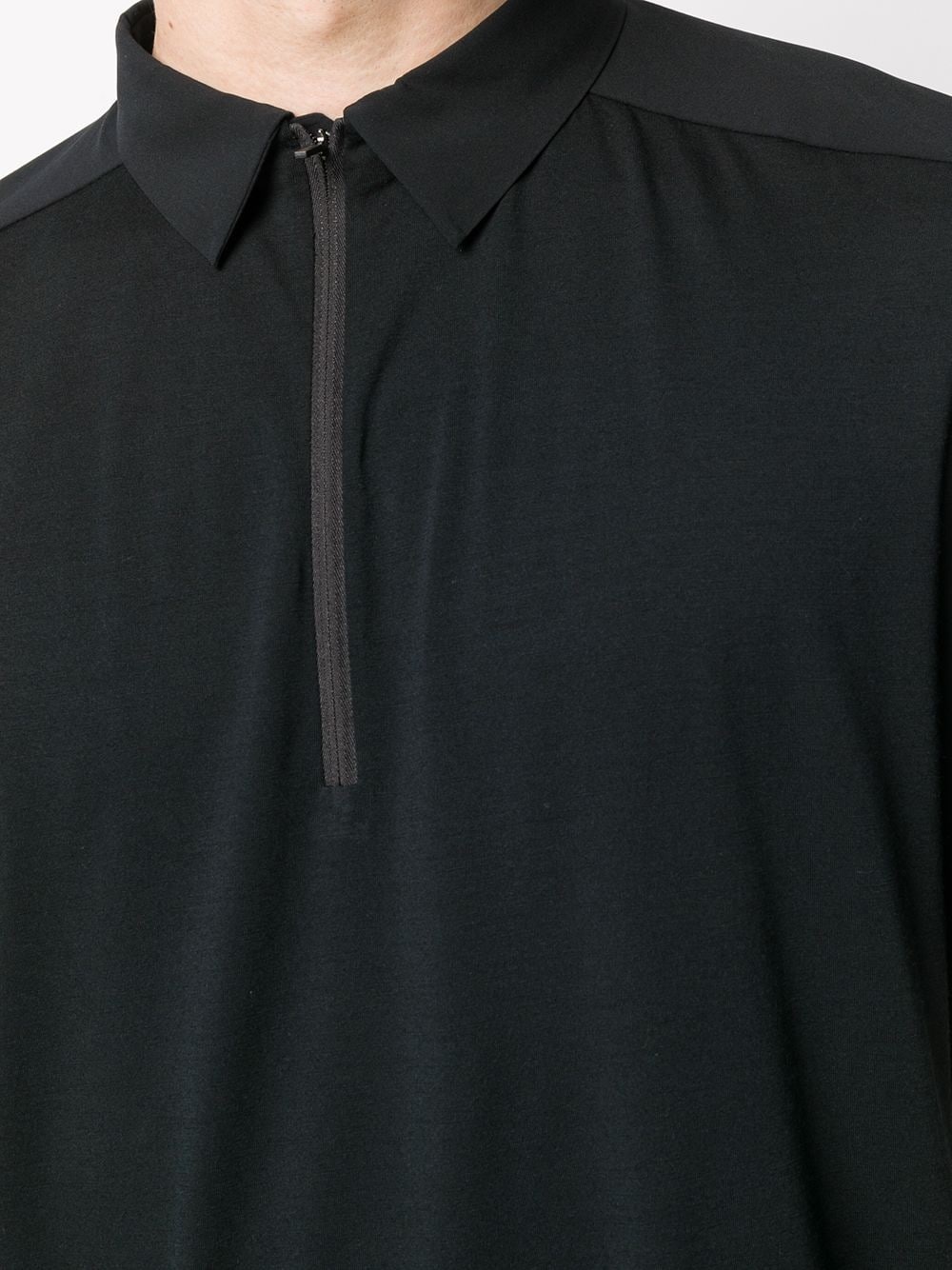 zipped collar polo shirt - 5