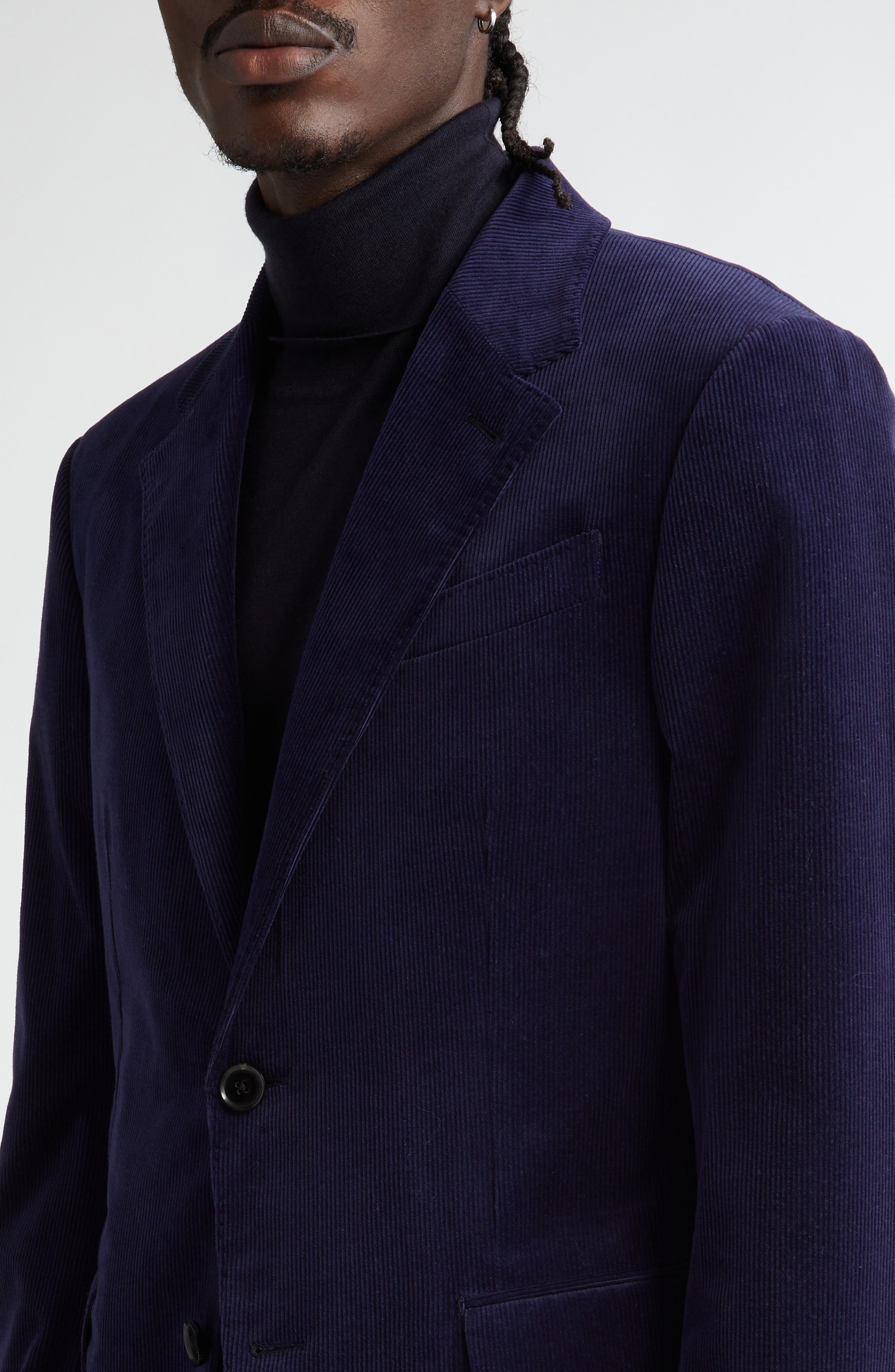 ZEGNA Cashco Stretch Cotton & Cashmere Corduroy Blazer in Navy at Nordstrom - 4