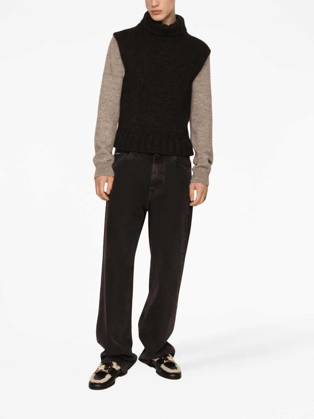 high-neck chunky-knit jumper - 3