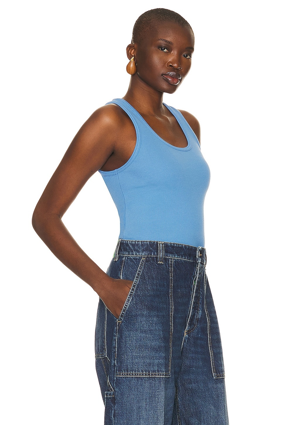 Stretch Cotton Rib Tank Top - 2