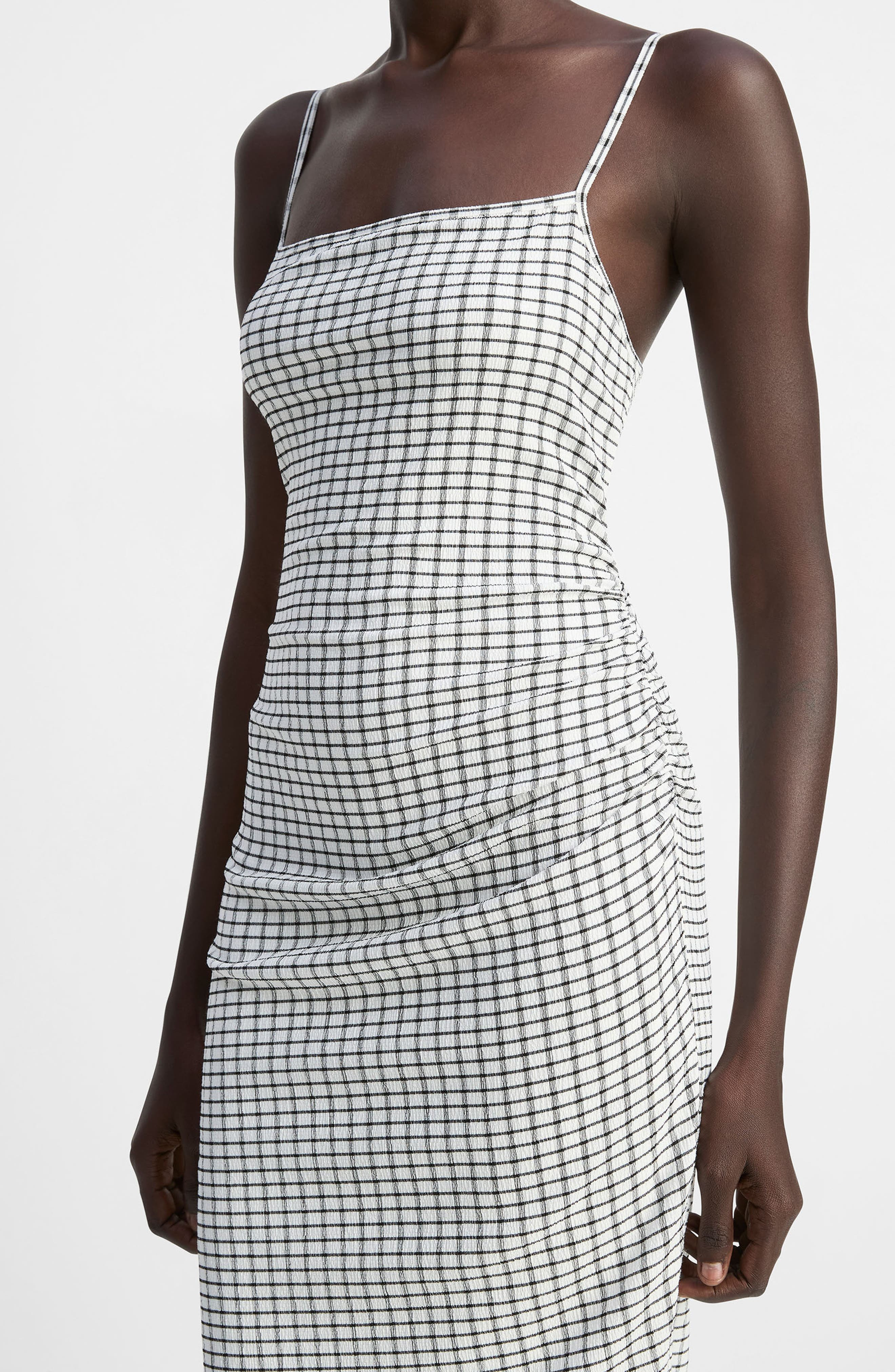 Vince Ruched Tank Dress in White/Black Combo at Nordstrom - 4