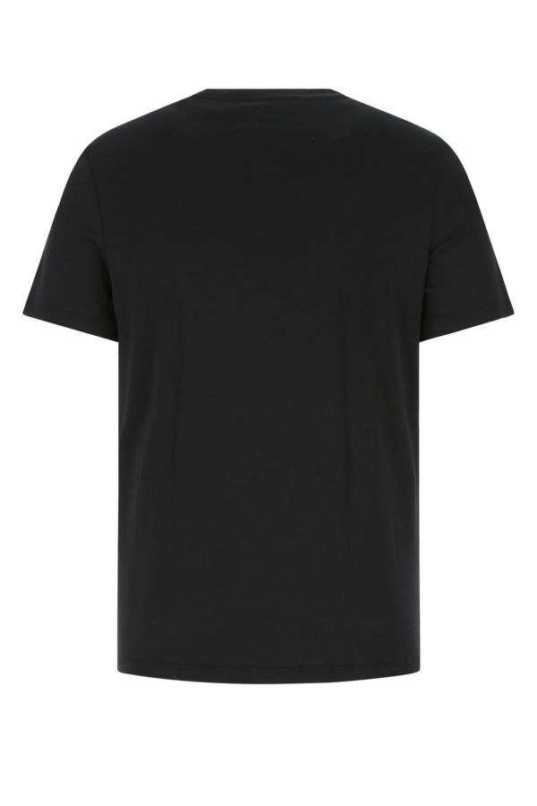 Black stretch cotton blend t-shirt - 2