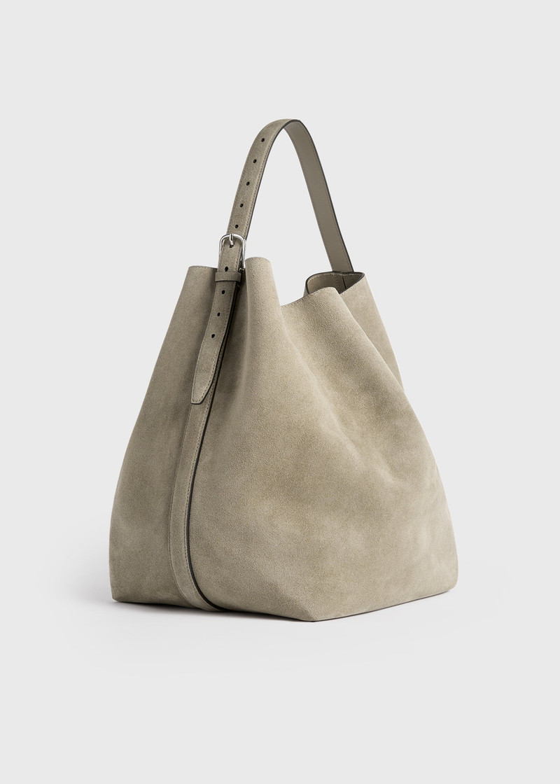 Belted suede tote desert 8