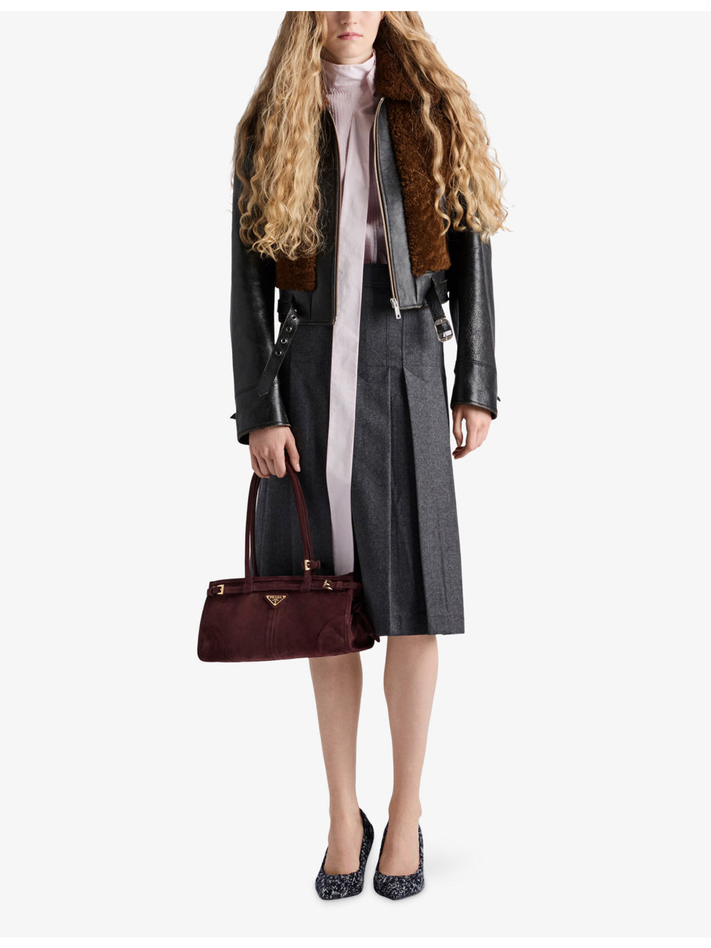 Panelled Leather and Shearling Jacket - 2