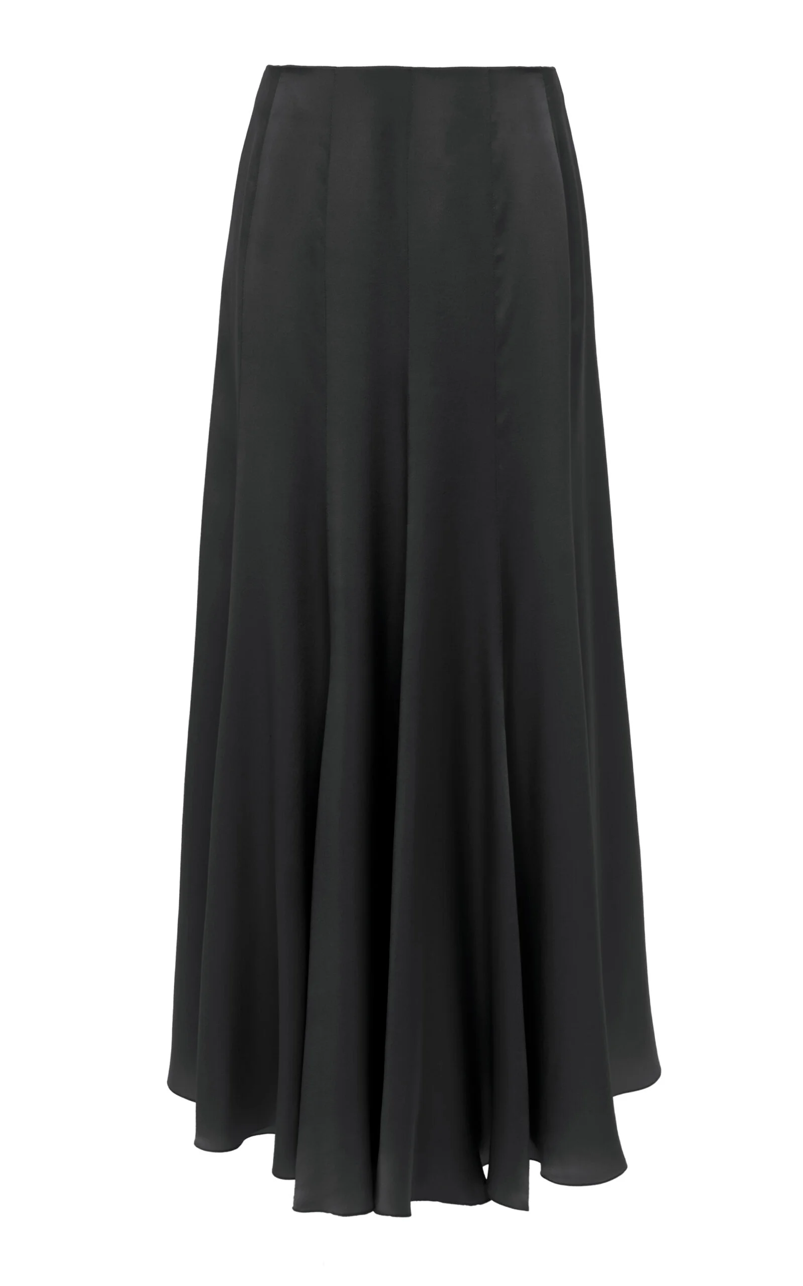 Washed Silk Satin Maxi Skirt black - 1