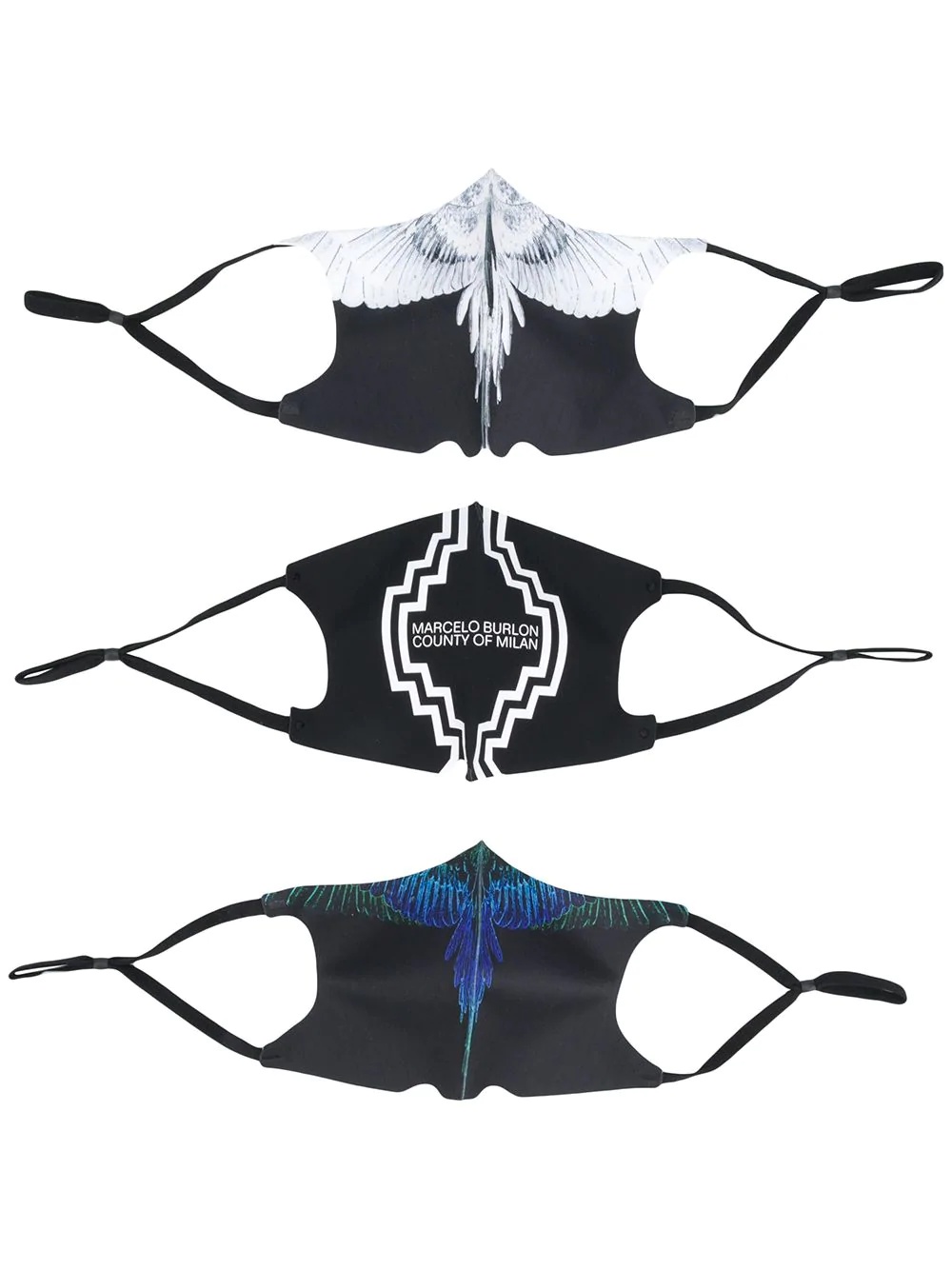 Wings print face masks (pack of 3) - 1