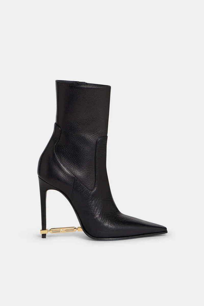 METAL BAR HEELED ANKLE BOOTS - 1