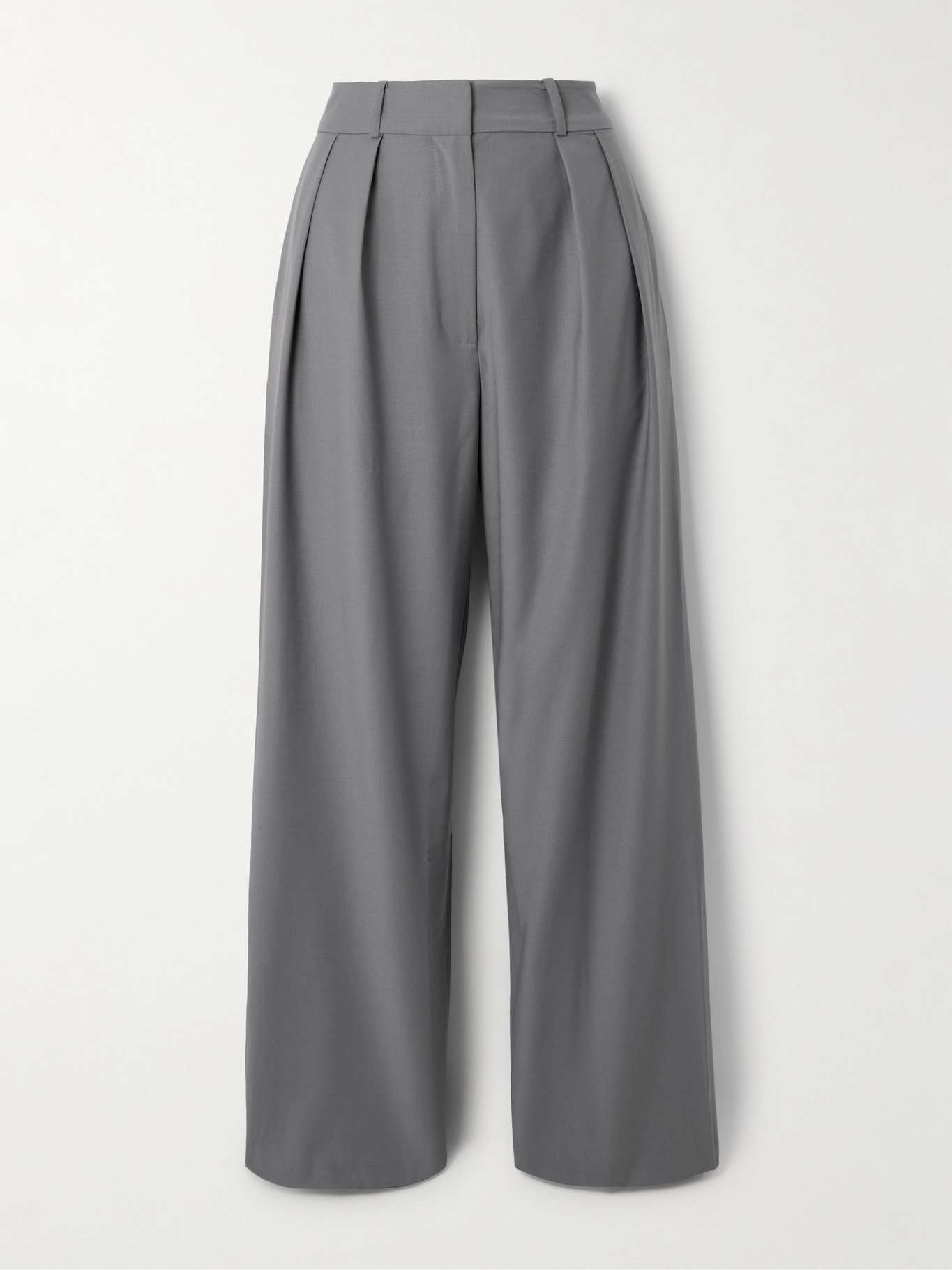 Ripley pleated grain de poudre wide-leg pants - 1