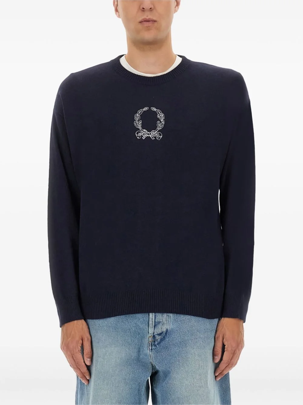 logo-embroidered crew-neck sweater - 1