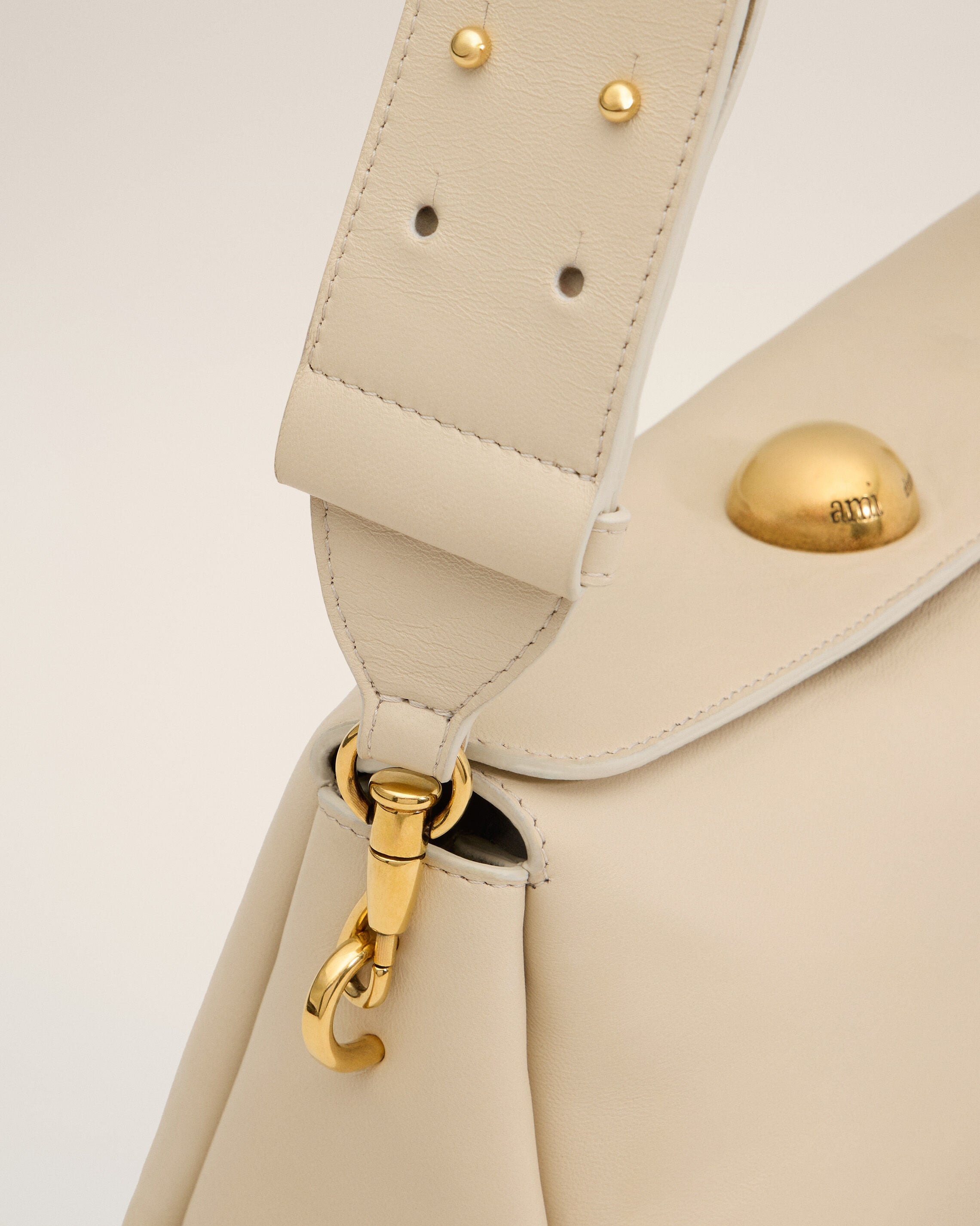 BEIGE LEATHER CARROUSEL BAG - 5