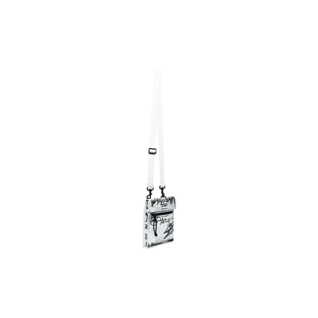 Men's Explorer Small Pouch With Strap Graffiti in White - 2