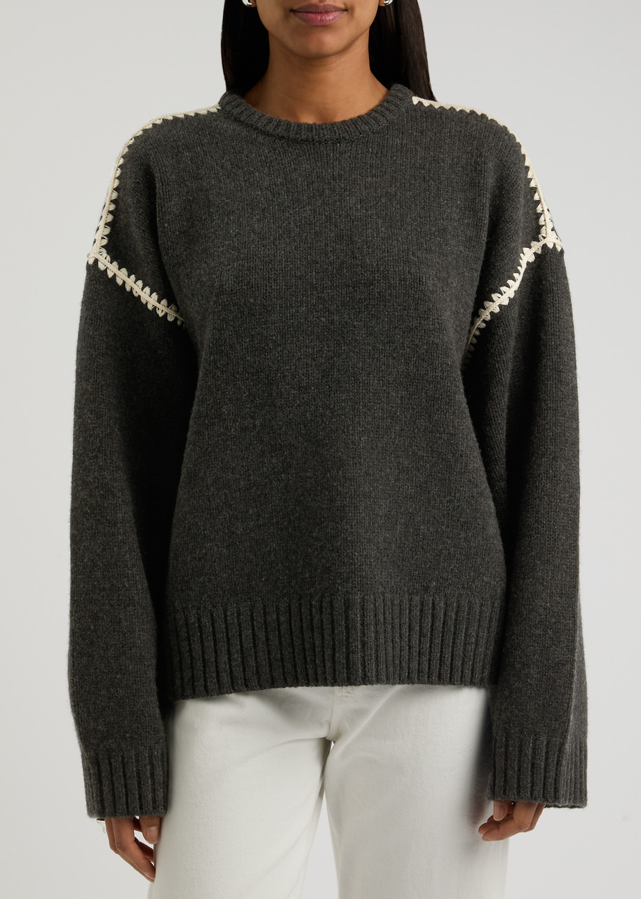 Toteme Whipstitched Wool-blend Jumper - 2