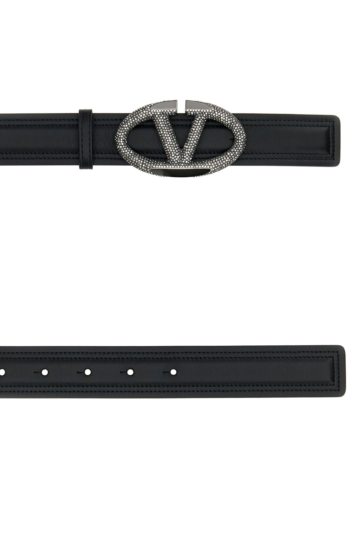Black leather VLogo The Bold Edition belt - 2