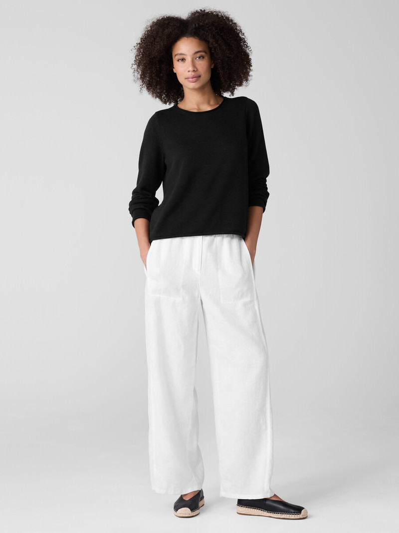 EILEEN FISHER Peruvian Cotton Blend Jewel Neck Top outlook