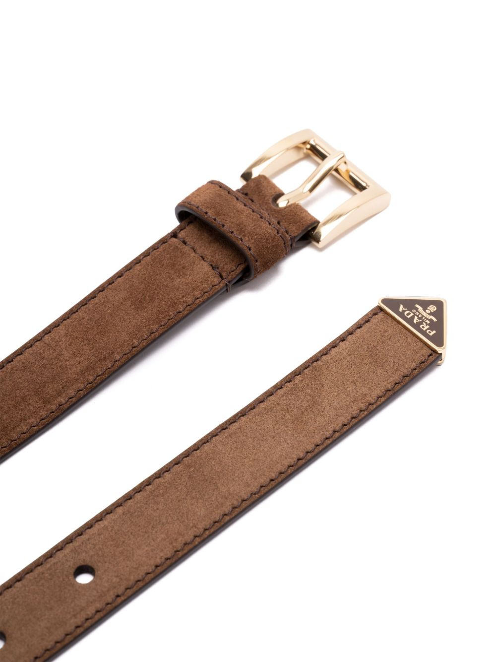 logo-buckle leather belt - 3