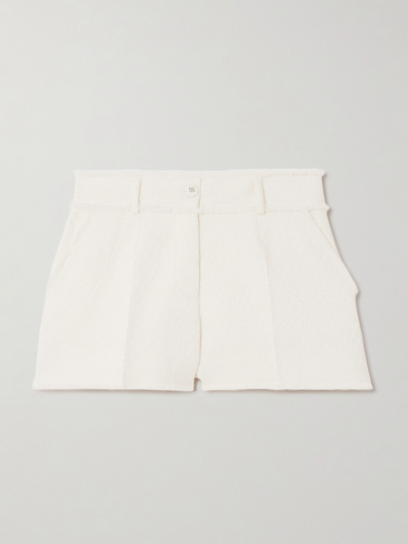Frayed Wool-blend Tweed Shorts 1