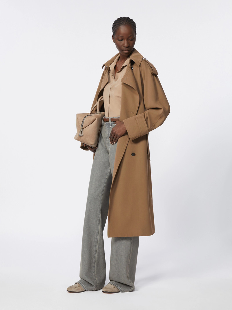 Max Mara Water-repellent wool gabardine trench coat - BROWN outlook