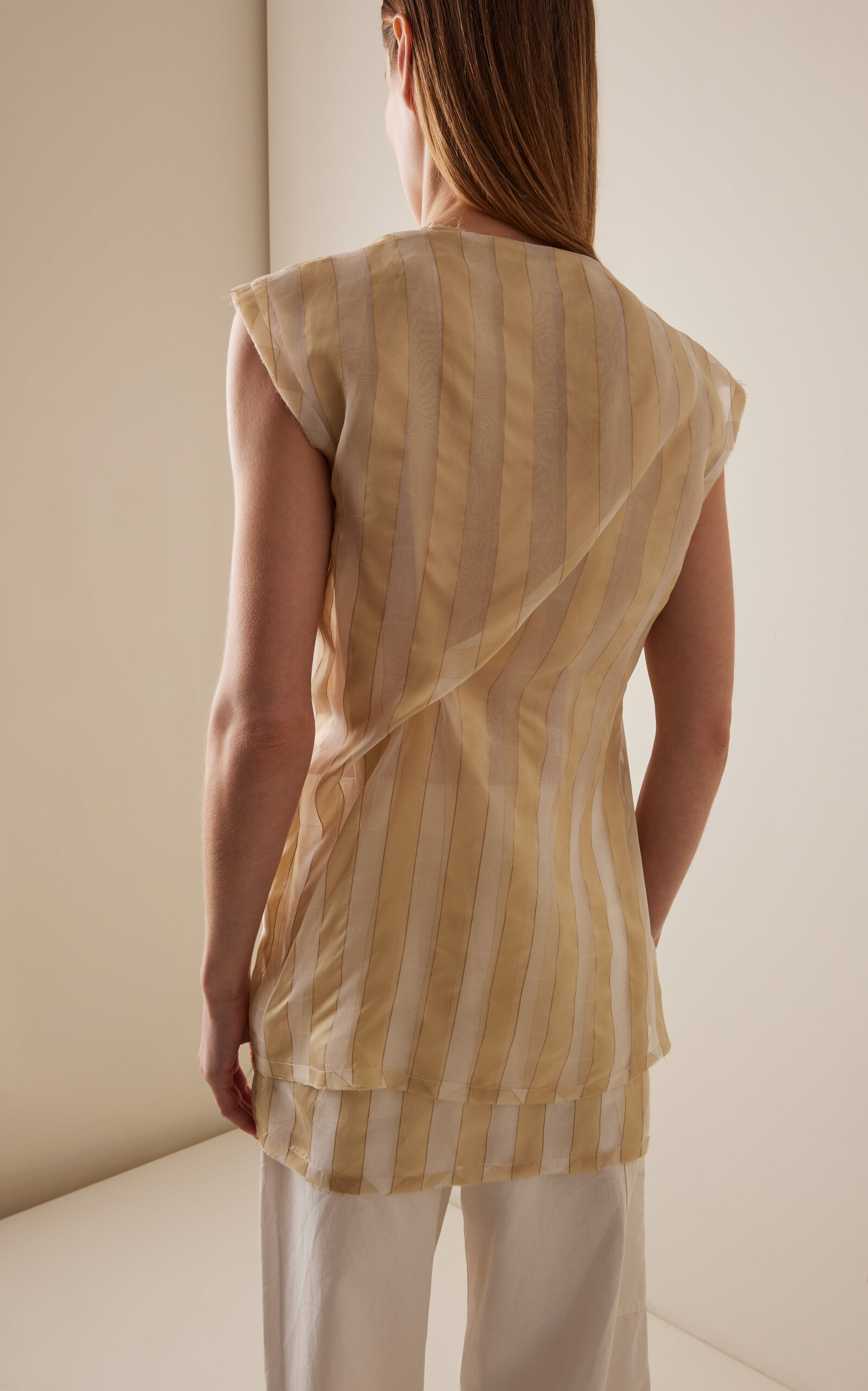 Inawa Layered Silk Top ivory - 4