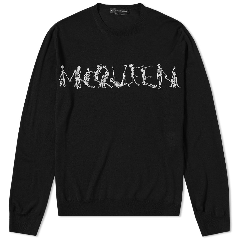 Alexander McQueen Dancing Skeleton Intarsia Crew Knit - 1