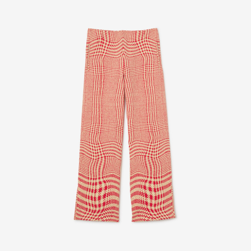 Warped Houndstooth Nylon Blend Track Pants 1