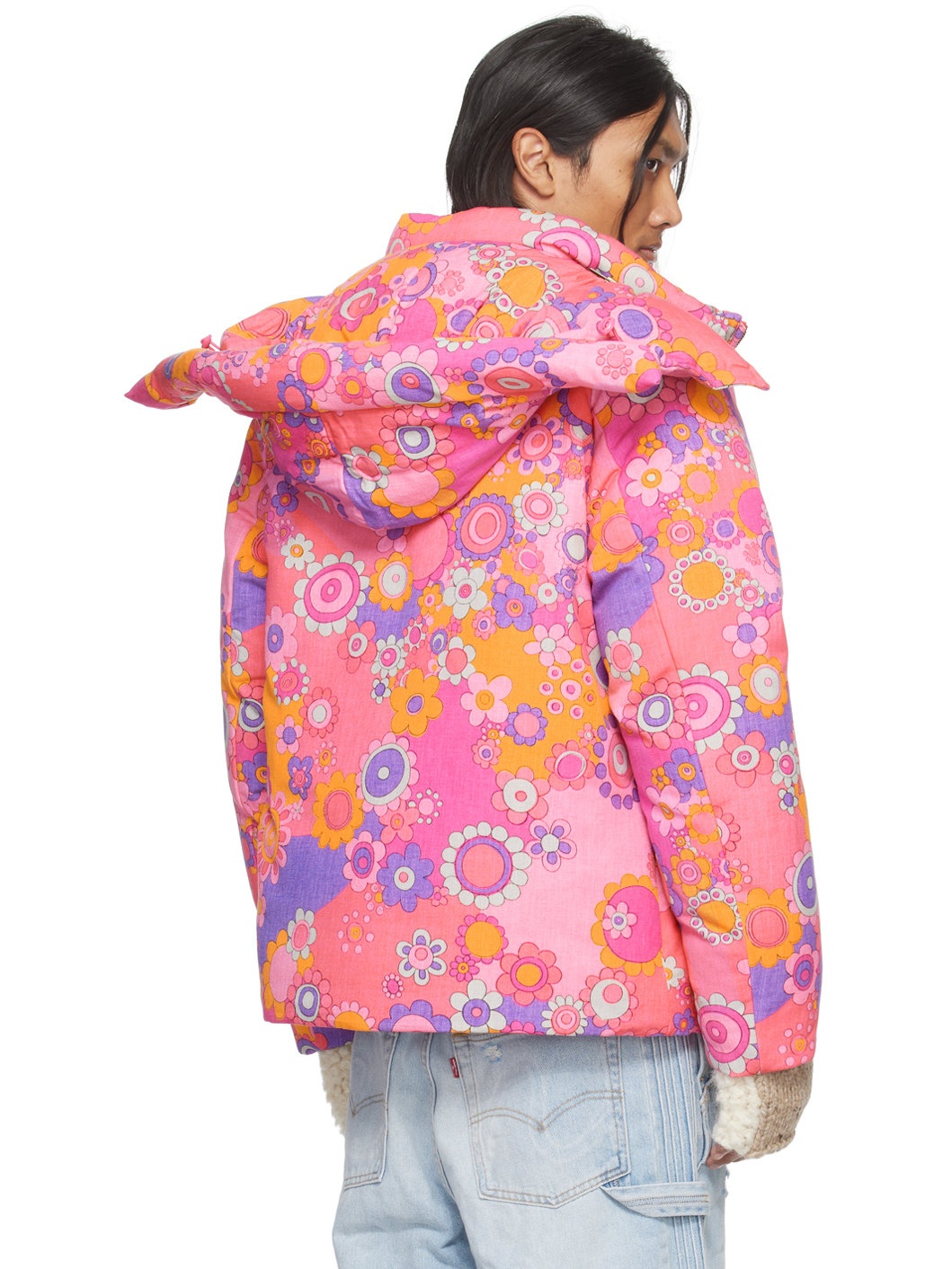 Pink Floral Down Jacket - 3