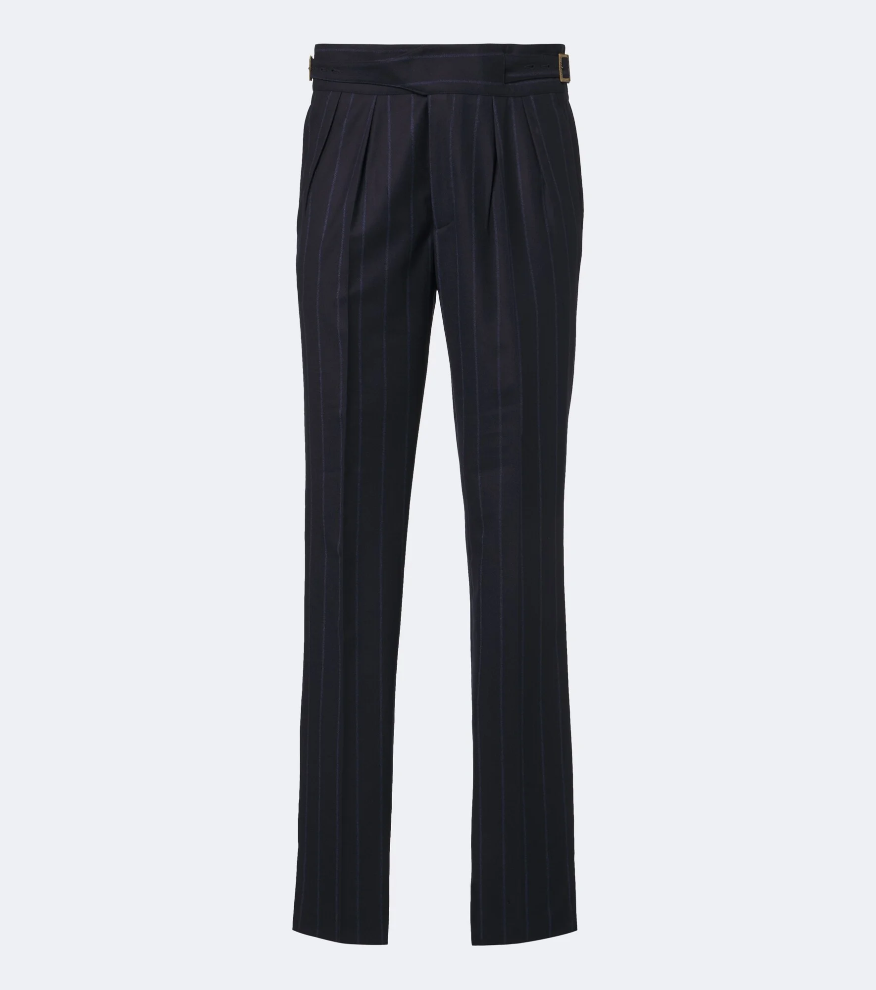 Striped virgin wool straight pants - 1