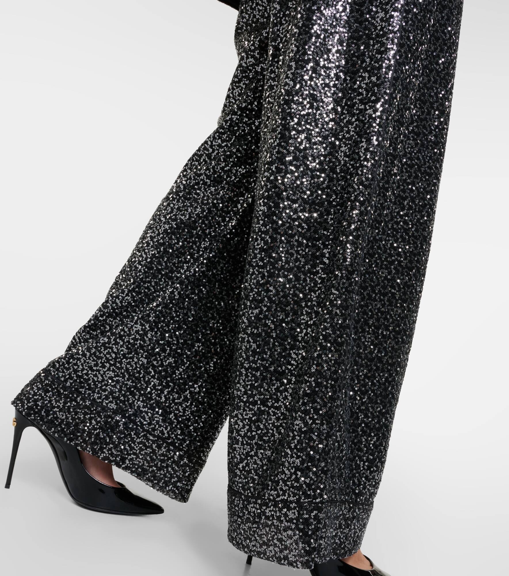 Sequined high-rise wide-leg pants - 5